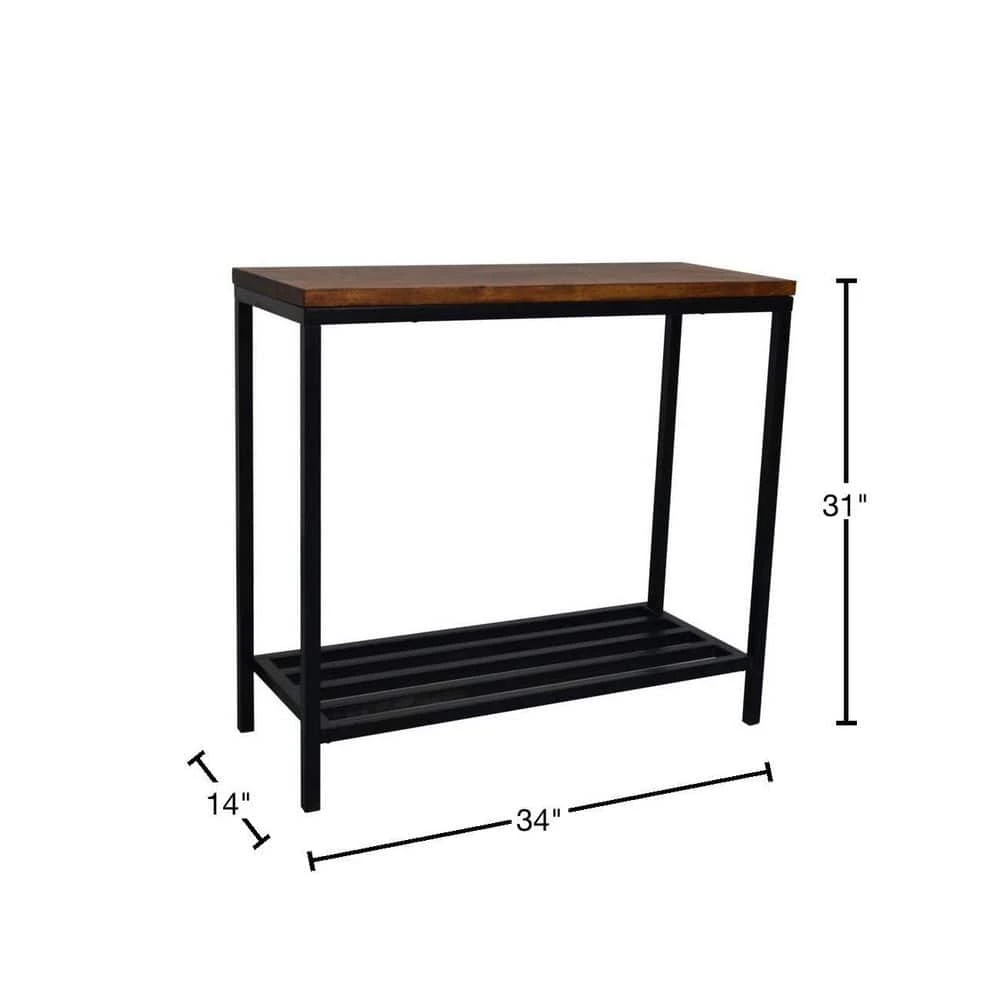 Ryan 34 in. Black/Chestnut Standard Rectangle Wood Console Table with Storage by Carolina Cottage 3 Ryan 34 in. Black/Chestnut Standard Rectangle Wood Console Table with Storage by Carolina Cottage - Image 3