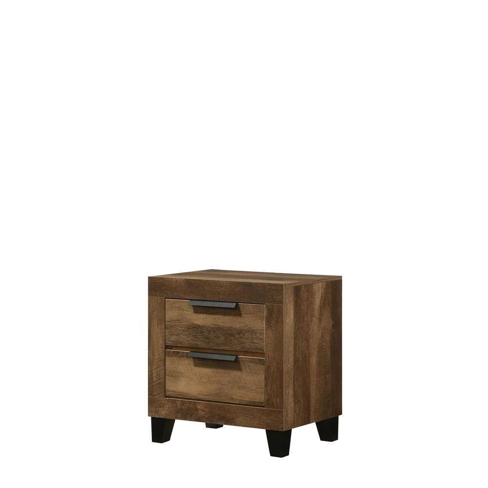 Morales Antique Oak Finish Transitional Nightstand 1-PC w/2 Drawers & Anti-Tip Kit (22"L x 15"W x 23"H) by Aoibox 4 Morales Antique Oak Finish Transitional Nightstand 1-PC w/2 Drawers & Anti-Tip Kit (22"L x 15"W x 23"H) by Aoibox - Image 4