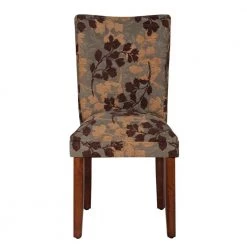 Parsons Textured Sage Floral Chenille Upholstered Dining Chair by Homepop