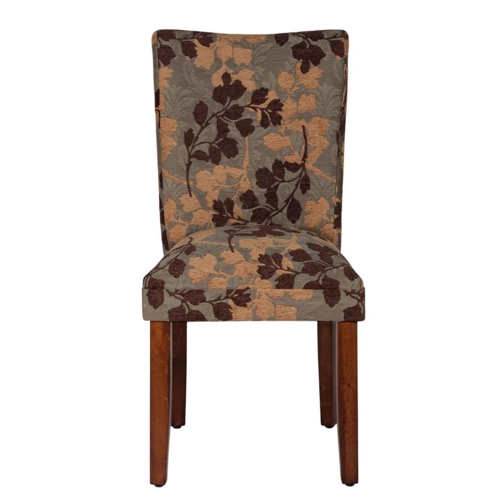 Parsons Textured Sage Floral Chenille Upholstered Dining Chair by Homepop 1 Parsons Textured Sage Floral Chenille Upholstered Dining Chair by Homepop