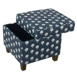 Navy and White Small Floral Cube Storage Ottoman by Homepop 12 Navy and White Small Floral Cube Storage Ottoman by Homepop -Homepop Sales small floral navy and white homepop ottomans k7342 a772 4f 1000