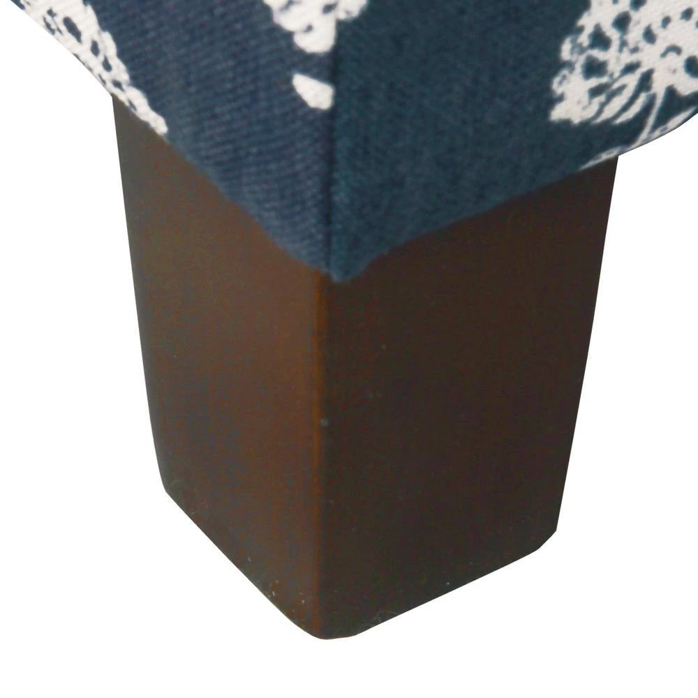 Navy and White Small Floral Cube Storage Ottoman by Homepop 7 Navy and White Small Floral Cube Storage Ottoman by Homepop - Image 7