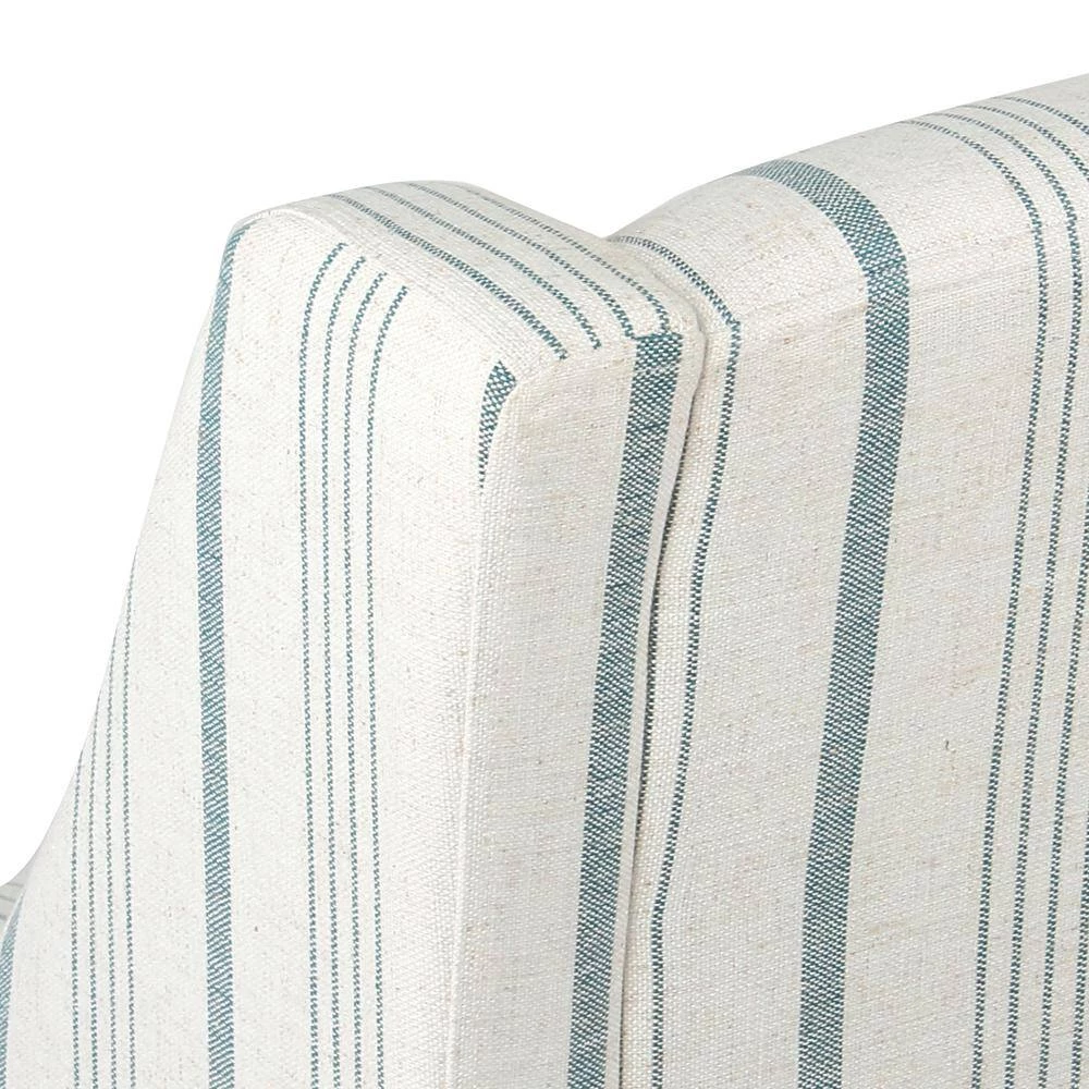 Striped Blue Calypso Poly-Linen Modern Swoop Accent Chair by Homepop 6 Striped Blue Calypso Poly-Linen Modern Swoop Accent Chair by Homepop - Image 6