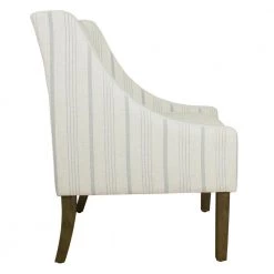 Striped Dove Grey Poly-Linen Modern Swoop Accent Chair by Homepop 9 Striped Dove Grey Poly-Linen Modern Swoop Accent Chair by Homepop -Homepop Sales soft gray striped poly linen fabric with a neutral background homepop accent chairs k6908 f2231 4f 1000