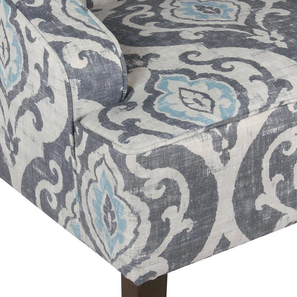 Global Damask Suri Blue Classic Swoop Accent Chair by Homepop 8 Global Damask Suri Blue Classic Swoop Accent Chair by Homepop - Image 8