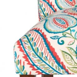 Parsons Classic Multi-Color Paisley Dining Chairs (Set of 2) by Homepop 19 Parsons Classic Multi-Color Paisley Dining Chairs (Set of 2) by Homepop -Homepop Sales suzani pattern of teal and orange over a cream homepop dining chairs k6805 a727 1f 1000