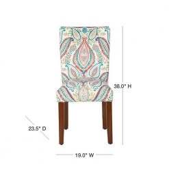 Parsons Classic Multi-Color Paisley Dining Chairs (Set of 2) by Homepop 14 Parsons Classic Multi-Color Paisley Dining Chairs (Set of 2) by Homepop -Homepop Sales suzani pattern of teal and orange over a cream homepop dining chairs k6805 a727 40 1000