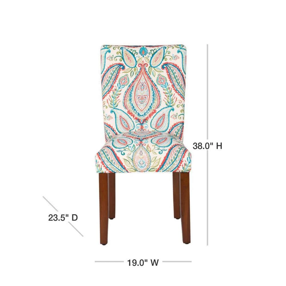Parsons Classic Multi-Color Paisley Dining Chairs (Set of 2) by Homepop 3 Parsons Classic Multi-Color Paisley Dining Chairs (Set of 2) by Homepop - Image 3