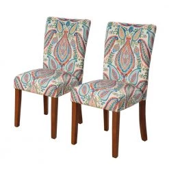 Parsons Classic Multi-Color Paisley Dining Chairs (Set of 2) by Homepop