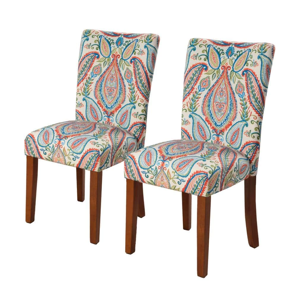 Parsons Classic Multi-Color Paisley Dining Chairs (Set of 2) by Homepop 1 Parsons Classic Multi-Color Paisley Dining Chairs (Set of 2) by Homepop