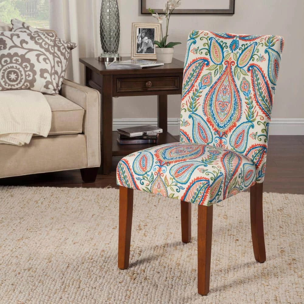 Parsons Classic Multi-Color Paisley Dining Chairs (Set of 2) by Homepop 11 Parsons Classic Multi-Color Paisley Dining Chairs (Set of 2) by Homepop - Image 11