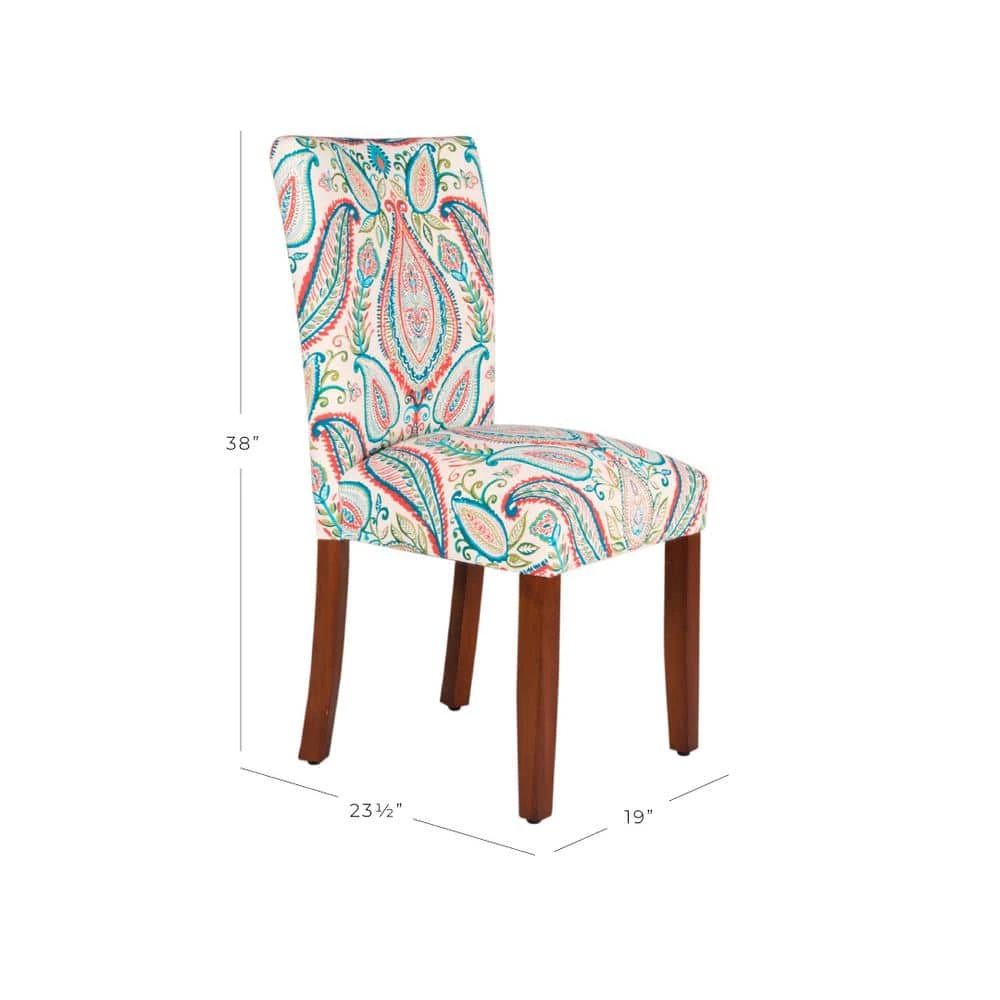 Parsons Classic Multi-Color Paisley Dining Chairs (Set of 2) by Homepop 2 Parsons Classic Multi-Color Paisley Dining Chairs (Set of 2) by Homepop - Image 2