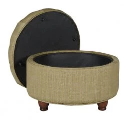 Tan and Cream Tweed Round Button Tufted Storage Ottoman by Homepop 10 Tan and Cream Tweed Round Button Tufted Storage Ottoman by Homepop -Homepop Sales tan and cream tweed homepop ottomans n8264 f1077 c3 1000