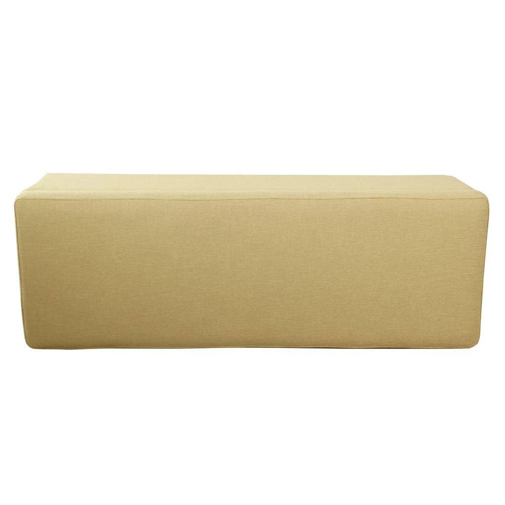 Luxury Tan Woven Storage Bench 18 in. Height x 46 in. Width x 16 in. Depth by Homepop 4 Luxury Tan Woven Storage Bench 18 in. Height x 46 in. Width x 16 in. Depth by Homepop - Image 4