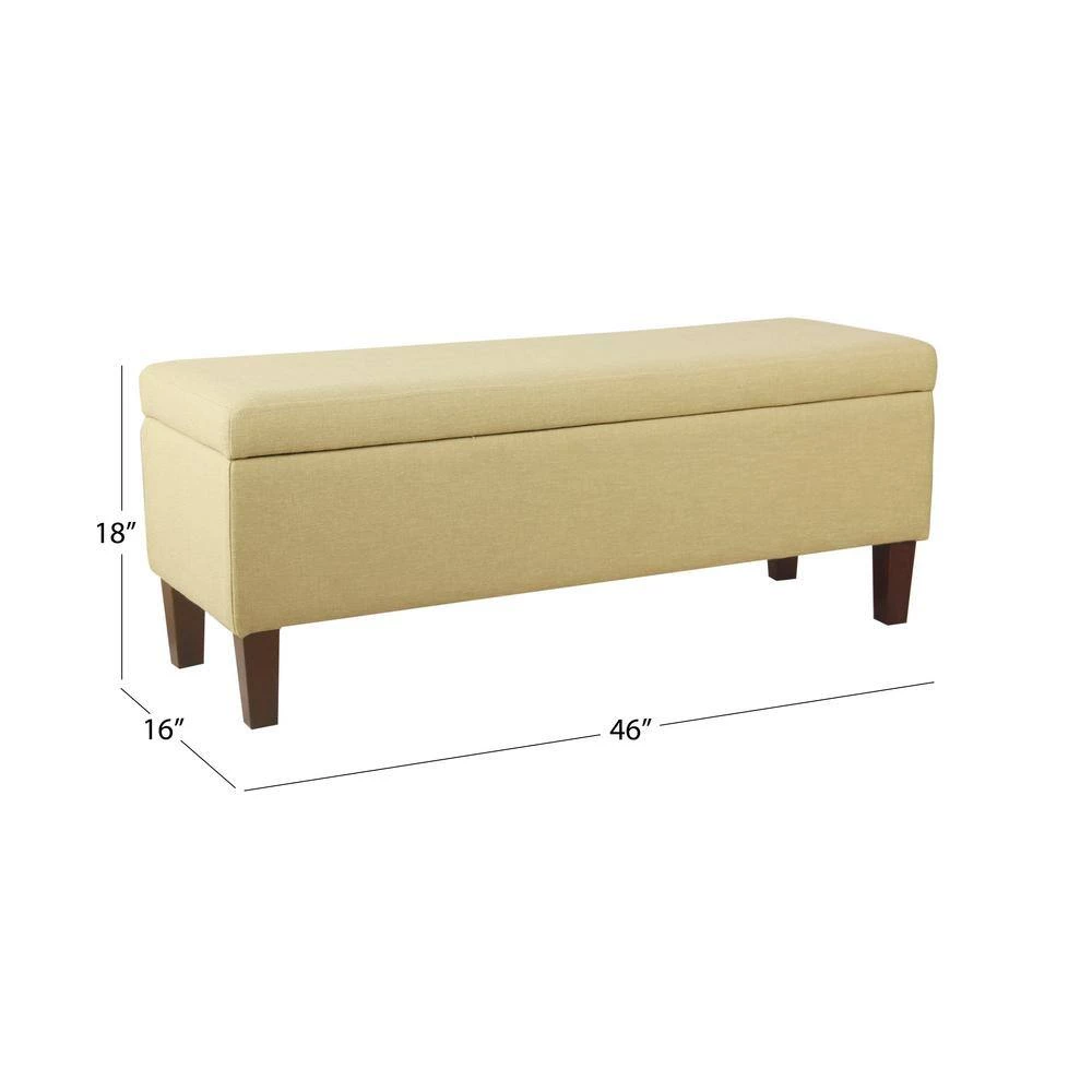 Luxury Tan Woven Storage Bench 18 in. Height x 46 in. Width x 16 in. Depth by Homepop 2 Luxury Tan Woven Storage Bench 18 in. Height x 46 in. Width x 16 in. Depth by Homepop - Image 2