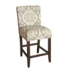 Suri Tan, Yellow, and Cream Damask Upholstery 24 in. Counter Height Barstool by Homepop