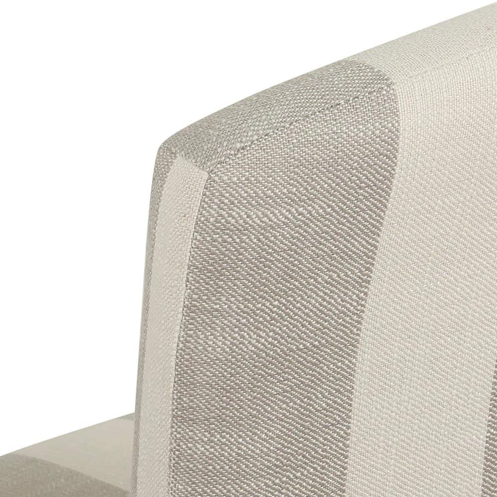 Curved Back 40 in. Taupe and Cream Awning Stripe High Back Wood 25 in. Bar Stool by Homepop 6 Curved Back 40 in. Taupe and Cream Awning Stripe High Back Wood 25 in. Bar Stool by Homepop - Image 6