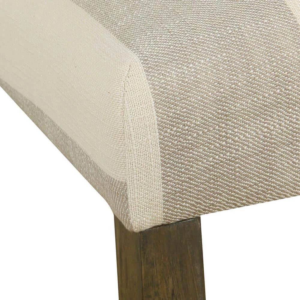 Curved Back 40 in. Taupe and Cream Awning Stripe High Back Wood 25 in. Bar Stool by Homepop 5 Curved Back 40 in. Taupe and Cream Awning Stripe High Back Wood 25 in. Bar Stool by Homepop - Image 5
