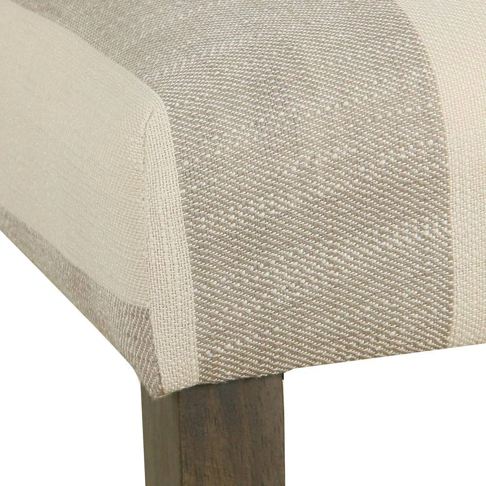 Curved Back 43.25 in Taupe and Cream Awning Stripe High Back Wood 30.5 in. Bar Stool by Homepop 6 Curved Back 43.25 in Taupe and Cream Awning Stripe High Back Wood 30.5 in. Bar Stool by Homepop - Image 6