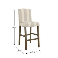 Curved Back 43.25 in Taupe and Cream Awning Stripe High Back Wood 30.5 in. Bar Stool by Homepop 9 Curved Back 43.25 in Taupe and Cream Awning Stripe High Back Wood 30.5 in. Bar Stool by Homepop -Homepop Sales taupe and cream awning stripe homepop bar stools k7576 29 f2060 40 1000