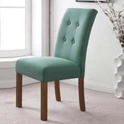 Parsons 4-Button Teal Tufted Aqua Textured Parson Chairs (Set of 2) by Homepop 21 Parsons 4-Button Teal Tufted Aqua Textured Parson Chairs (Set of 2) by Homepop -Homepop Sales teal homepop dining chairs k6378 f1374 31 1000