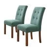 Parsons 4-Button Teal Tufted Aqua Textured Parson Chairs (Set of 2) by Homepop