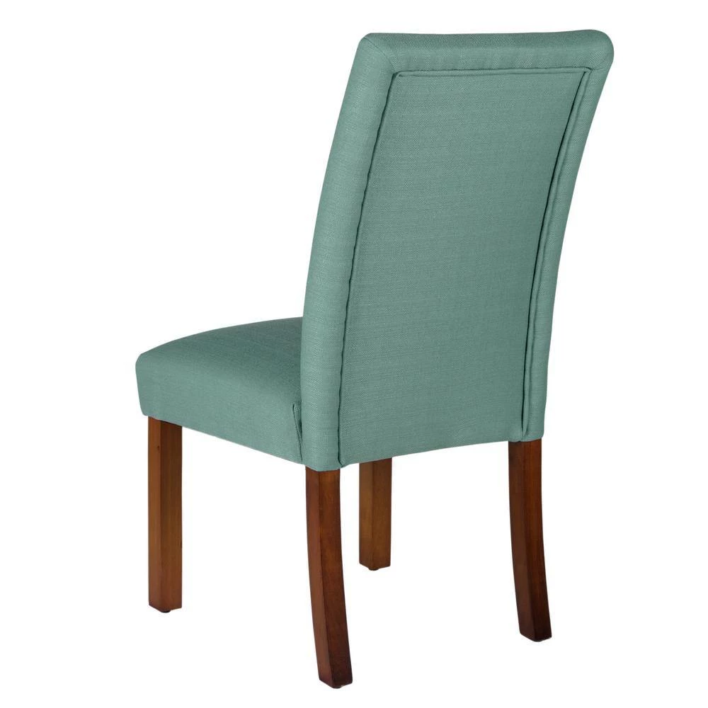 Parsons 4-Button Teal Tufted Aqua Textured Parson Chairs (Set of 2) by Homepop 4 Parsons 4-Button Teal Tufted Aqua Textured Parson Chairs (Set of 2) by Homepop - Image 4