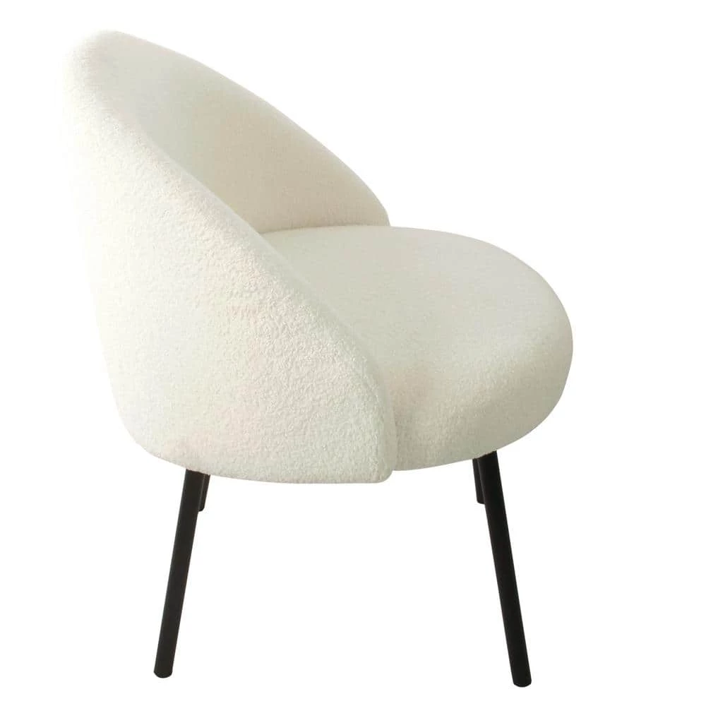 Sherpa Cream Accent Chair by Homepop 4 Sherpa Cream Accent Chair by Homepop - Image 4