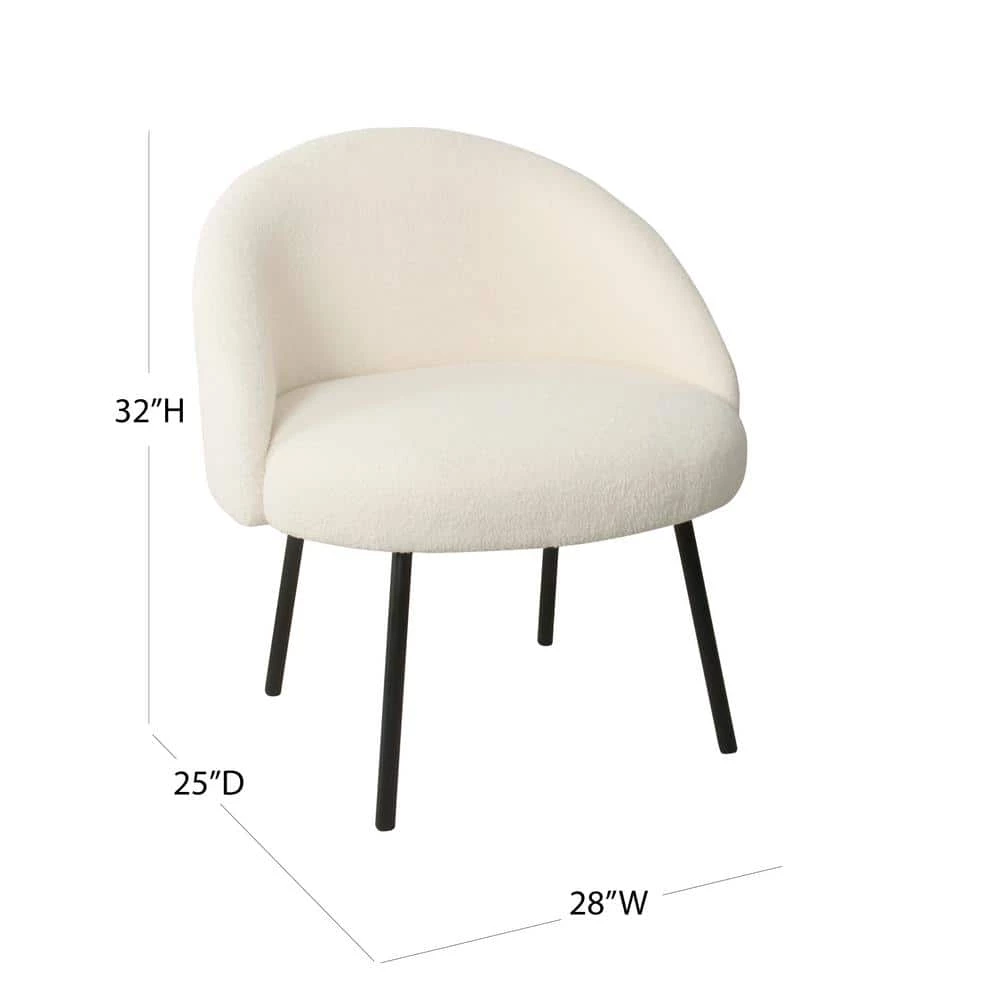 Sherpa Cream Accent Chair by Homepop 2 Sherpa Cream Accent Chair by Homepop - Image 2
