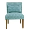 Parker Textured Teal Modern Geo Pattern with Matching Lumbar Pillow Accent Chair by Homepop