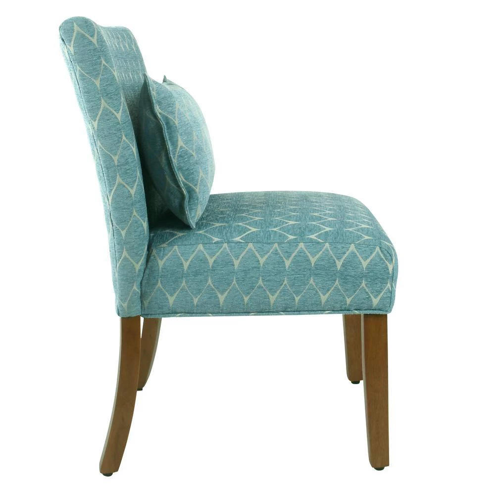 Parker Textured Teal Modern Geo Pattern with Matching Lumbar Pillow Accent Chair by Homepop 2 Parker Textured Teal Modern Geo Pattern with Matching Lumbar Pillow Accent Chair by Homepop - Image 2