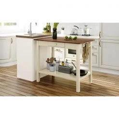 42 in. Walnut Solid Wood Kitchen Island with Cream White Legs, Drawer and Towel Rack for Small Place by Aoibox 15 42 in. Walnut Solid Wood Kitchen Island with Cream White Legs, Drawer and Towel Rack for Small Place by Aoibox -Homepop Sales walnut and cream white aoibox kitchen islands snmx713 40 1000