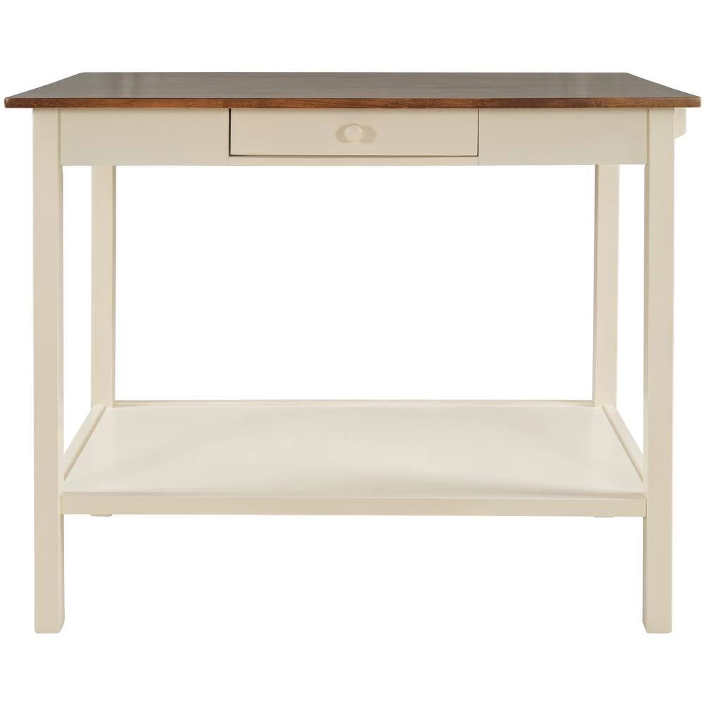 42 in. Walnut Solid Wood Kitchen Island with Cream White Legs, Drawer and Towel Rack for Small Place by Aoibox 11 42 in. Walnut Solid Wood Kitchen Island with Cream White Legs, Drawer and Towel Rack for Small Place by Aoibox - Image 11