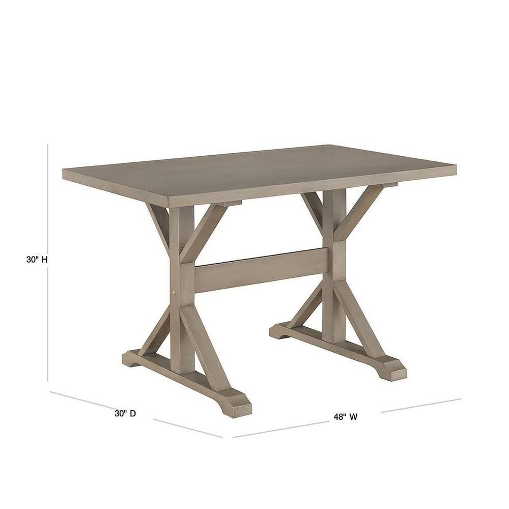 48 in. Rectangular Weathered Gray Writing Desks with Trestle Base by Carolina Cottage 3 48 in. Rectangular Weathered Gray Writing Desks with Trestle Base by Carolina Cottage - Image 3