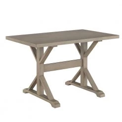 48 in. Rectangular Weathered Gray Writing Desks with Trestle Base by Carolina Cottage