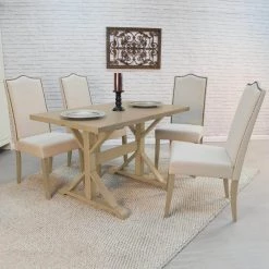 Romero Cream Linen Parsons Dining Chair by Carolina Cottage 5 Romero Cream Linen Parsons Dining Chair by Carolina Cottage -Homepop Sales weathered gray cream carolina cottage dining chairs 1817 wgln 31 1000