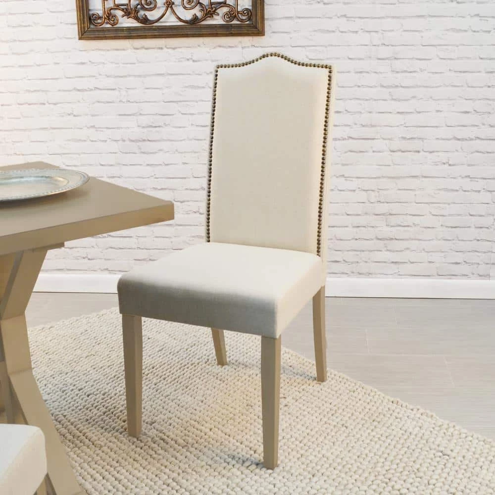Romero Cream Linen Parsons Dining Chair by Carolina Cottage 2 Romero Cream Linen Parsons Dining Chair by Carolina Cottage - Image 2