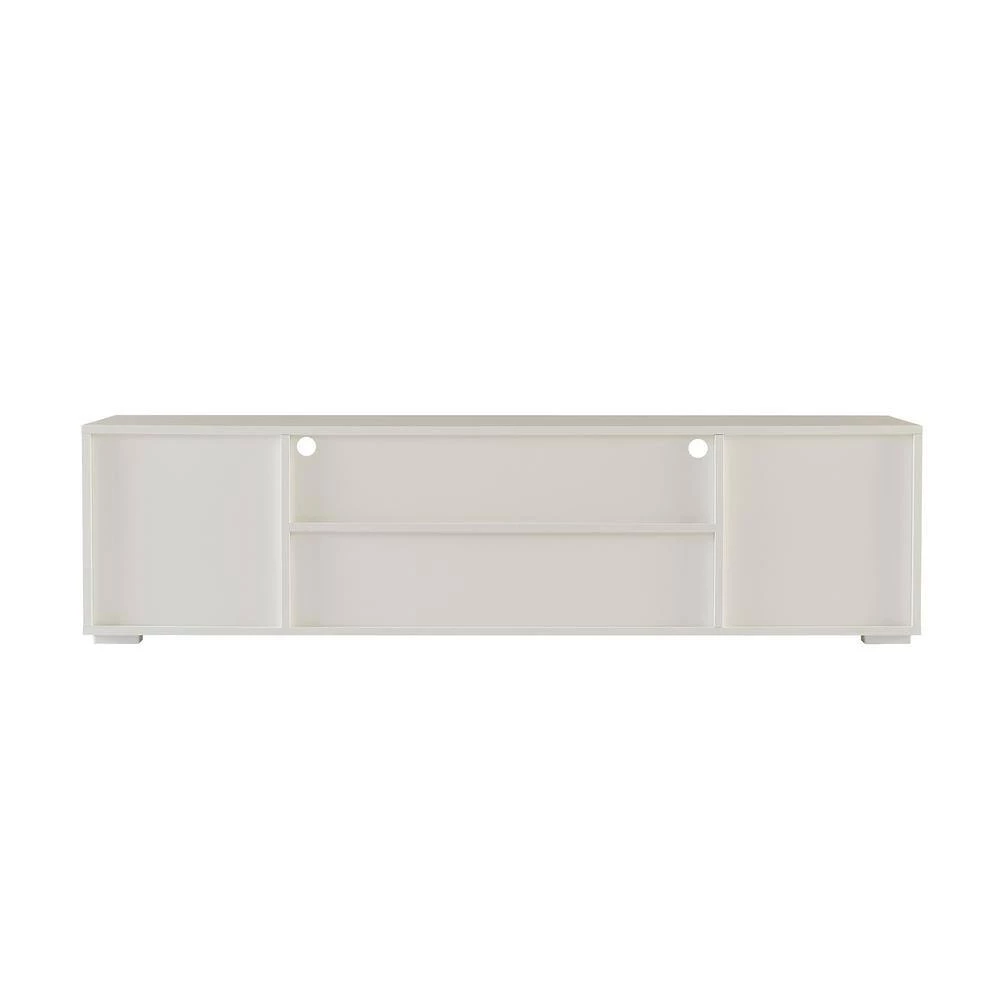 63 in. W x 14 in. D x 16 in. H White+Gray Modern TV Stand with LED Lights Fit up to 65 inch TV by Aoibox 6 63 in. W x 14 in. D x 16 in. H White+Gray Modern TV Stand with LED Lights Fit up to 65 inch TV by Aoibox - Image 6