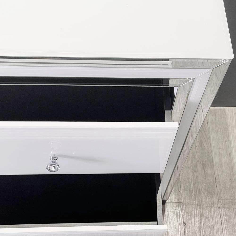 41.3"L x17.7"W x35.2"H White GlassThree-Drawer Locker Cabinet by Aoibox 9 41.3"L x17.7"W x35.2"H White GlassThree-Drawer Locker Cabinet by Aoibox - Image 9