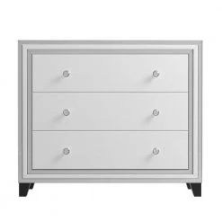 41.3"L x17.7"W x35.2"H White GlassThree-Drawer Locker Cabinet by Aoibox 15 41.3"L x17.7"W x35.2"H White GlassThree-Drawer Locker Cabinet by Aoibox -Homepop Sales white aoibox accent cabinets snmx2088 66 1000