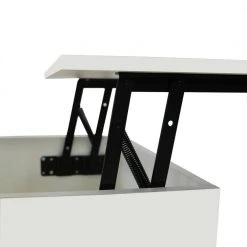 41.30 in. L Coffee Table with Steel Legs, Storage Space and Liftable Table Top, 15 Min. Quick Assemble, White by Aoibox 15 41.30 in. L Coffee Table with Steel Legs, Storage Space and Liftable Table Top, 15 Min. Quick Assemble, White by Aoibox -Homepop Sales white aoibox coffee tables snmx2386 a0 1000