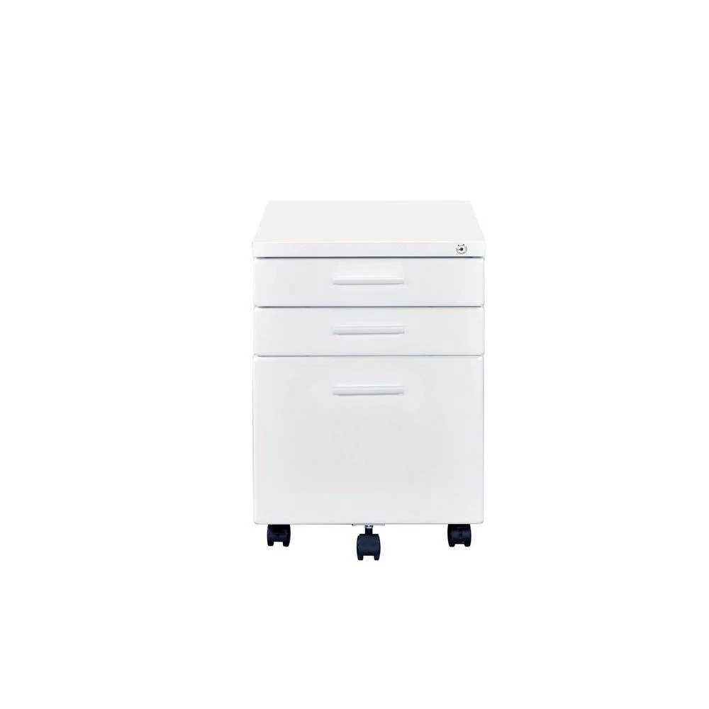 White 3-Drawer Metal File Cabinet by Aoibox 6 White 3-Drawer Metal File Cabinet by Aoibox - Image 6