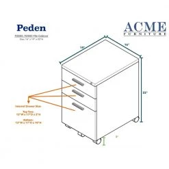 White 3-Drawer Metal File Cabinet by Aoibox 14 White 3-Drawer Metal File Cabinet by Aoibox -Homepop Sales white aoibox file cabinets snmx598w 44 1000