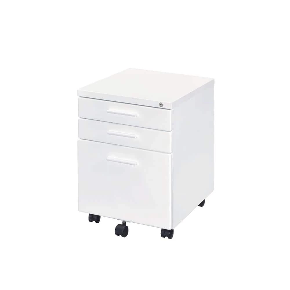 White 3-Drawer Metal File Cabinet by Aoibox 1 White 3-Drawer Metal File Cabinet by Aoibox