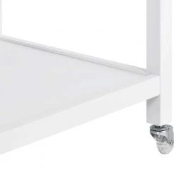 43.3 in. Rolling Kitchen Serving Cart with Solid Wood Top and Locking Wheels, Two Open Storage Shelves and Two Drawers by Aoibox 25 43.3 in. Rolling Kitchen Serving Cart with Solid Wood Top and Locking Wheels, Two Open Storage Shelves and Two Drawers by Aoibox -Homepop Sales white aoibox kitchen islands snmx3644 76 1000