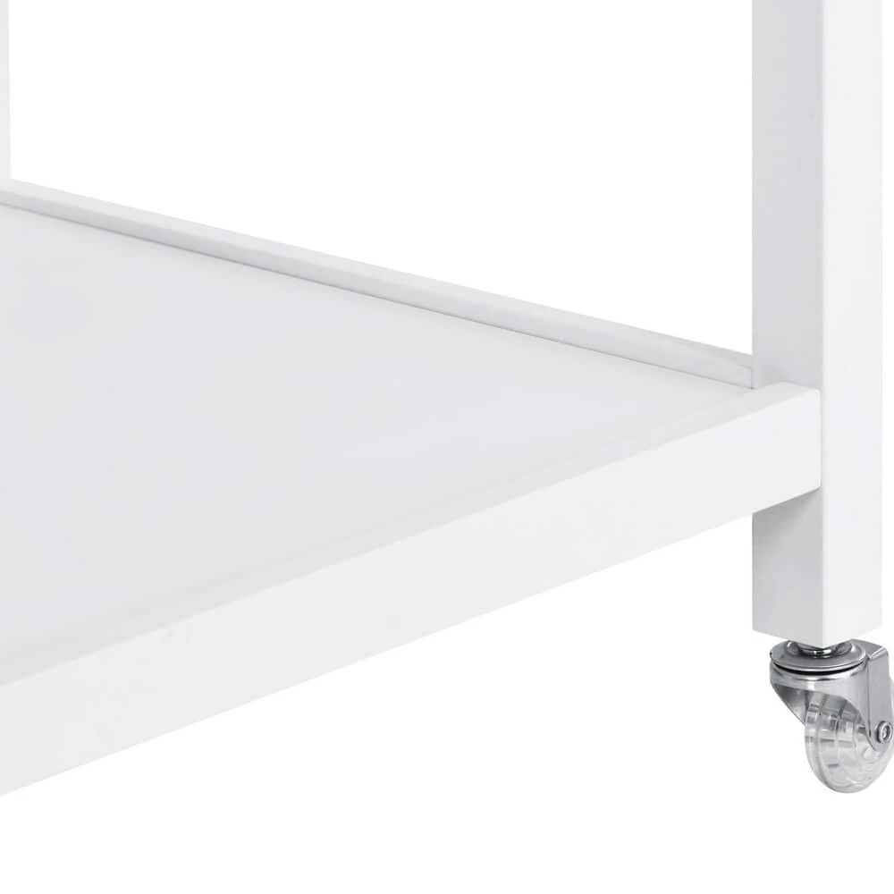 43.3 in. Rolling Kitchen Serving Cart with Solid Wood Top and Locking Wheels, Two Open Storage Shelves and Two Drawers by Aoibox 12 43.3 in. Rolling Kitchen Serving Cart with Solid Wood Top and Locking Wheels, Two Open Storage Shelves and Two Drawers by Aoibox - Image 12