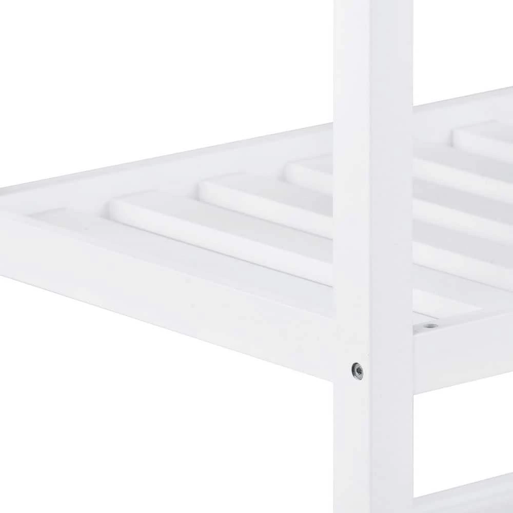 43.3 in. Rolling Kitchen Serving Cart with Solid Wood Top and Locking Wheels, Two Open Storage Shelves and Two Drawers by Aoibox 11 43.3 in. Rolling Kitchen Serving Cart with Solid Wood Top and Locking Wheels, Two Open Storage Shelves and Two Drawers by Aoibox - Image 11