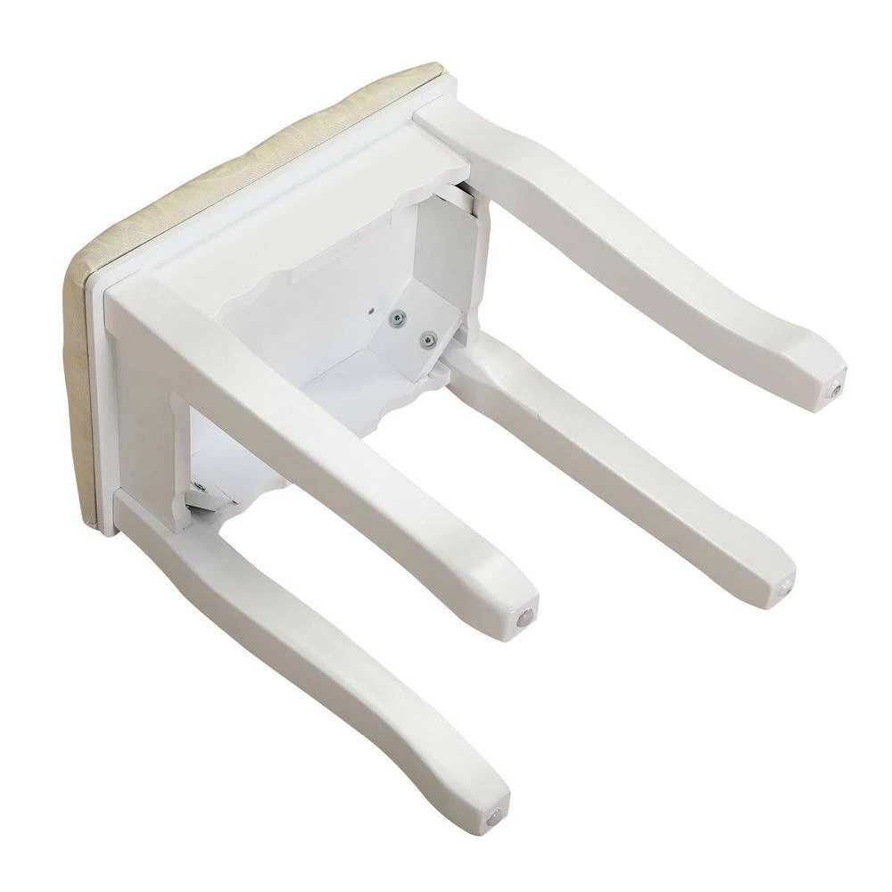 55.5x15.7x31.5 White Vanity Table Set with 12 LED Bulbs, Cushioned Stool, Removeable 360° Rotating Mirror and 5 Drawers by Aoibox 4 55.5x15.7x31.5 White Vanity Table Set with 12 LED Bulbs, Cushioned Stool, Removeable 360° Rotating Mirror and 5 Drawers by Aoibox - Image 4