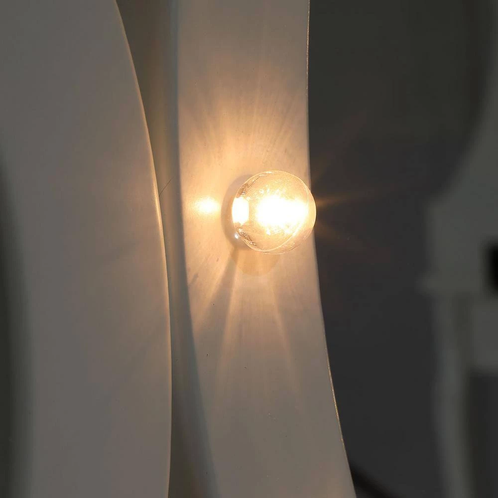 55.5x15.7x31.5 White Vanity Table Set with 12 LED Bulbs, Cushioned Stool, Removeable 360° Rotating Mirror and 5 Drawers by Aoibox 9 55.5x15.7x31.5 White Vanity Table Set with 12 LED Bulbs, Cushioned Stool, Removeable 360° Rotating Mirror and 5 Drawers by Aoibox - Image 9