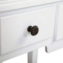 55.5x15.7x31.5 White Vanity Table Set with 12 LED Bulbs, Cushioned Stool, Removeable 360° Rotating Mirror and 5 Drawers by Aoibox 23 55.5x15.7x31.5 White Vanity Table Set with 12 LED Bulbs, Cushioned Stool, Removeable 360° Rotating Mirror and 5 Drawers by Aoibox -Homepop Sales white aoibox makeup vanities snmx086 76 1000